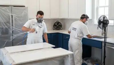 Professional kitchen cabinet painting in Clearwater FL with durable coastal finish