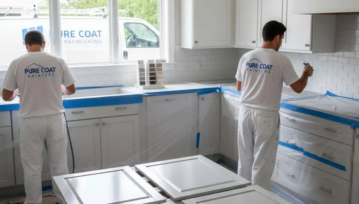 Professional kitchen cabinet painting in Clearwater, FL with durable, coastal-resistant finishes