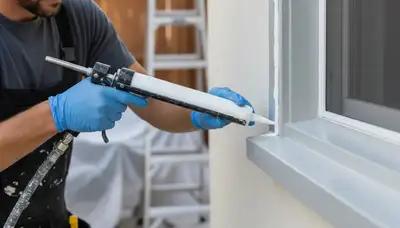Professional caulking and sealing on Clearwater FL home exterior for moisture and storm protection