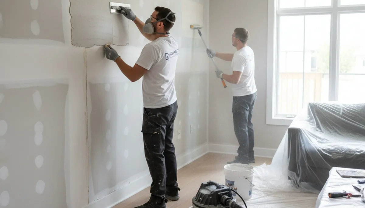 Professional drywall repair and painting in Clearwater, FL home restoring smooth interior walls