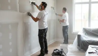 Professional drywall repair and painting in Clearwater, FL home restoring smooth interior walls