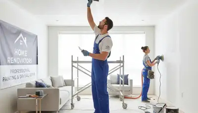 Professional drywall repair and painting in Clearwater FL home, fixing wall cracks and water damage