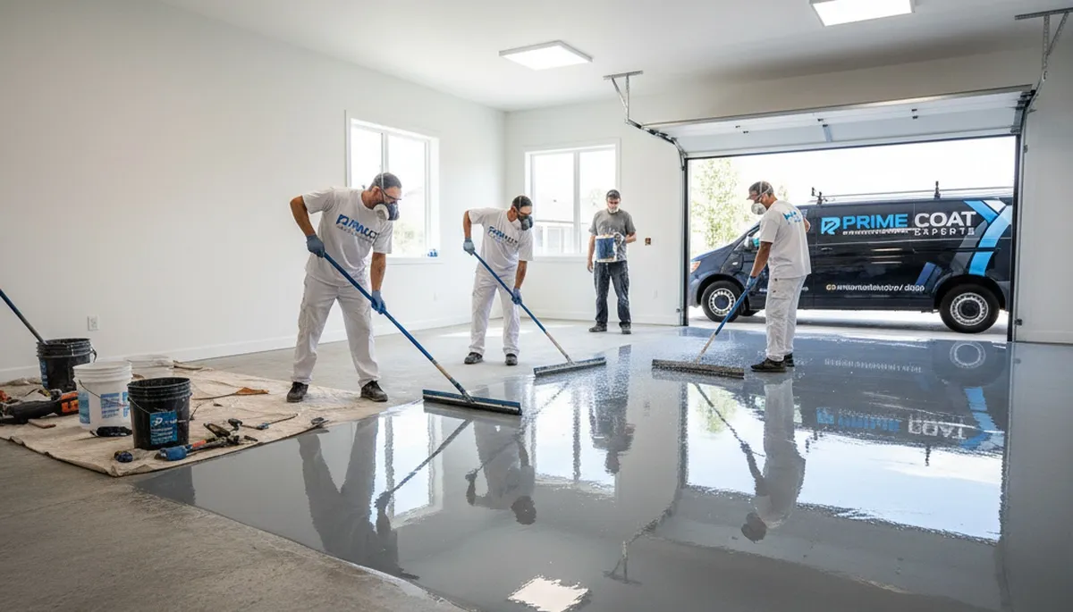 Professional epoxy garage floor coating in Clearwater, FL with durable, moisture-resistant finish