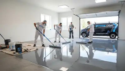 Professional epoxy garage floor coating in Clearwater, FL with durable, moisture-resistant finish