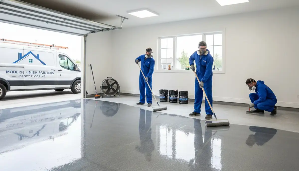 Professional epoxy floor coating in Clearwater FL garage for durable, moisture-resistant finish