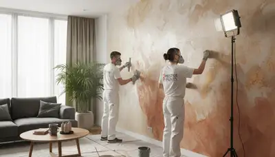 Professional faux painting and decorative wall finishes in Clearwater, FL coastal home interior