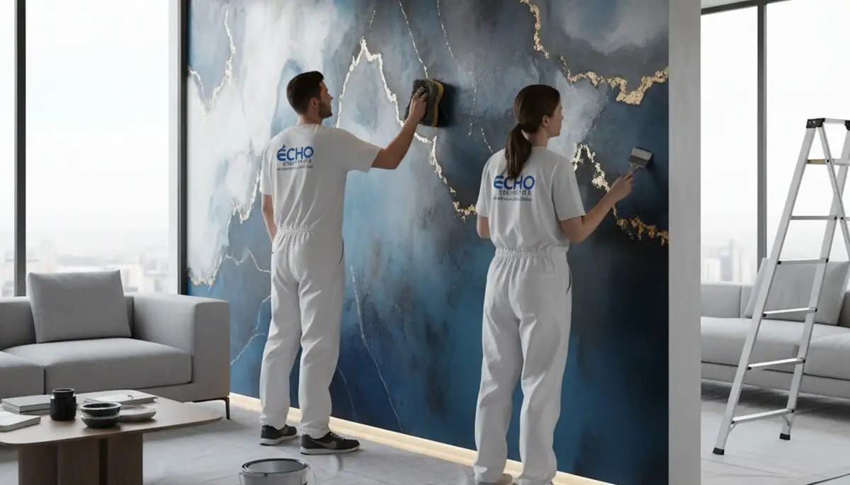 Professional faux painting and decorative wall finishes in Clearwater, FL coastal home interior