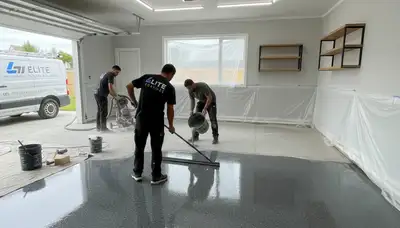 Professional garage floor epoxy coating in Clearwater FL by local house painters