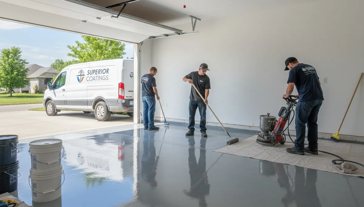 Durable epoxy garage floor coating by house painters in Clearwater, FL