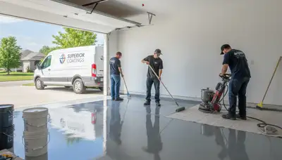 Durable epoxy garage floor coating by house painters in Clearwater, FL