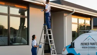 Professional gutter painting on coastal home in Clearwater, FL by expert house painters