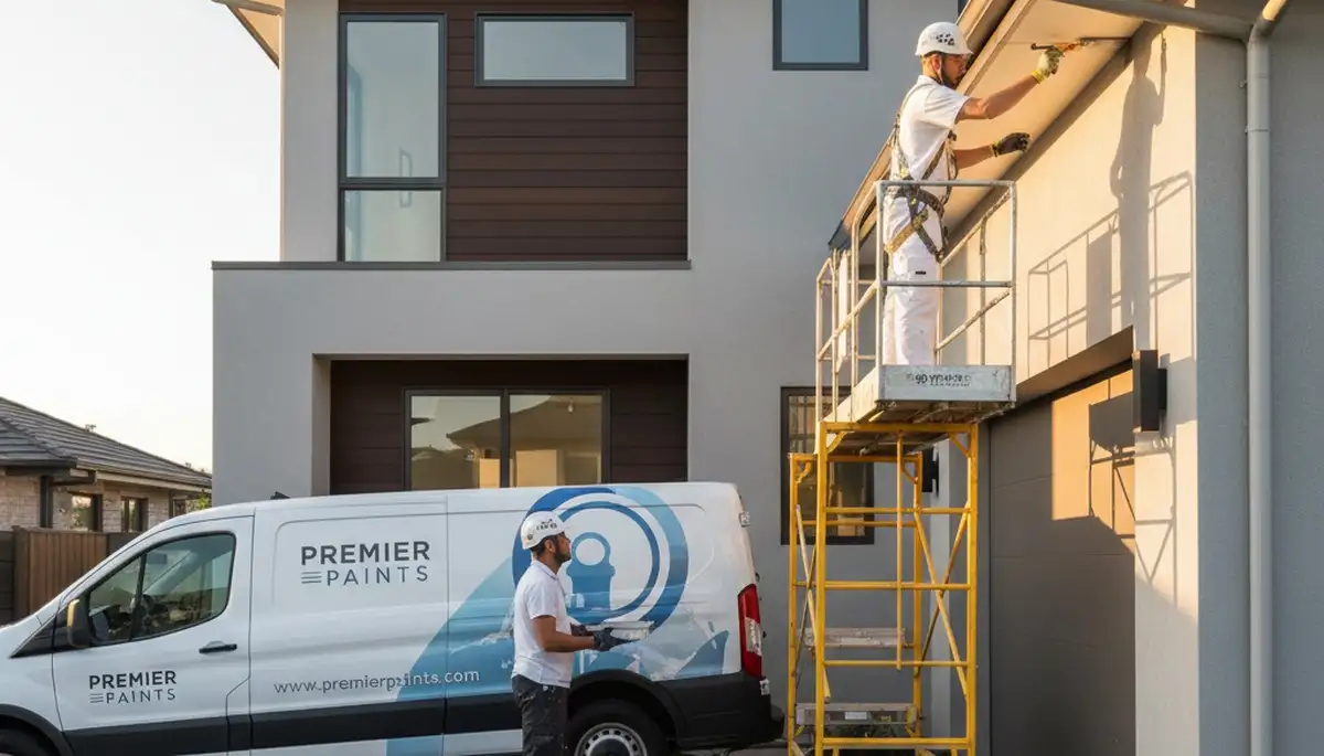 Professional gutter painting on coastal home in Clearwater, FL by expert house painters