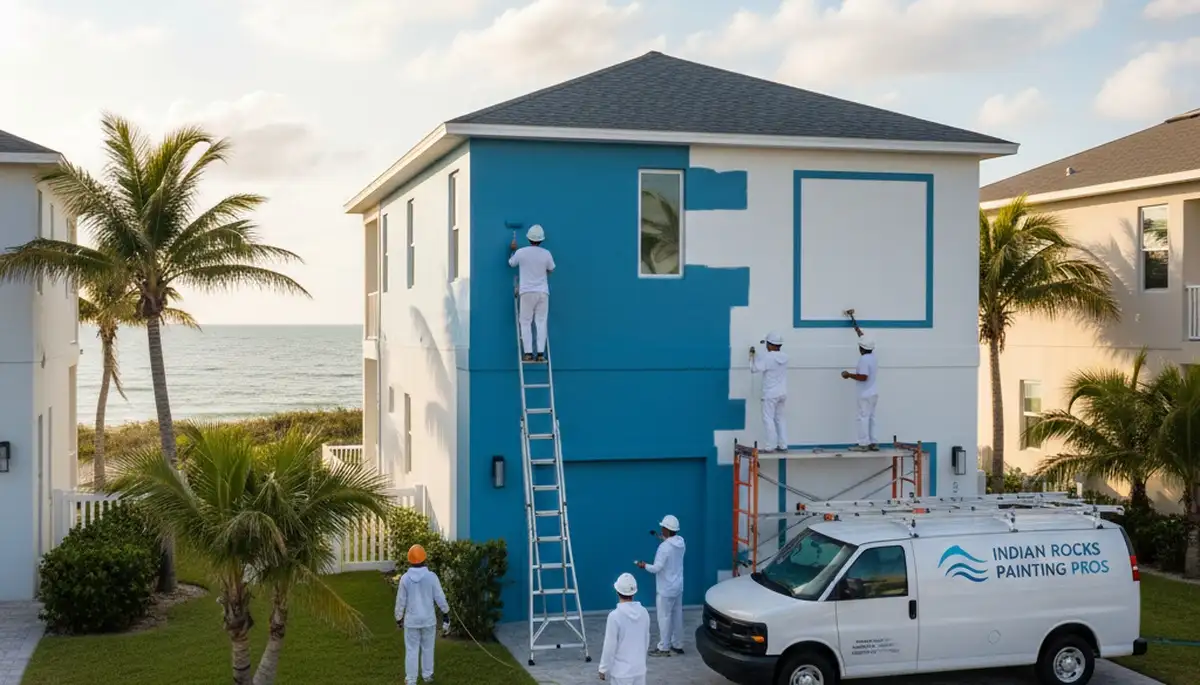 Professional house painters improving home exterior finish in Clearwater FL