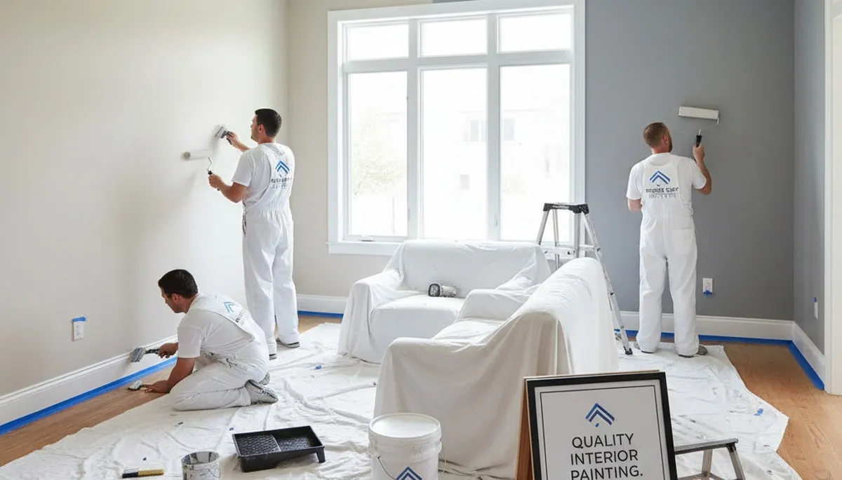 Professional interior house painters in Clearwater FL applying durable wall finish for coastal homes