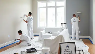 Professional interior house painters in Clearwater FL applying durable wall finish for coastal homes