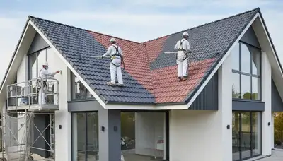 Professional roof painting and coating service on coastal home in Clearwater, FL