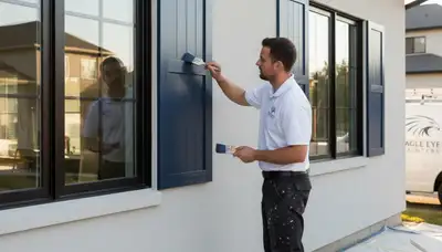 Professional shutter painting in Clearwater FL with durable coastal finishes and vibrant color restoration