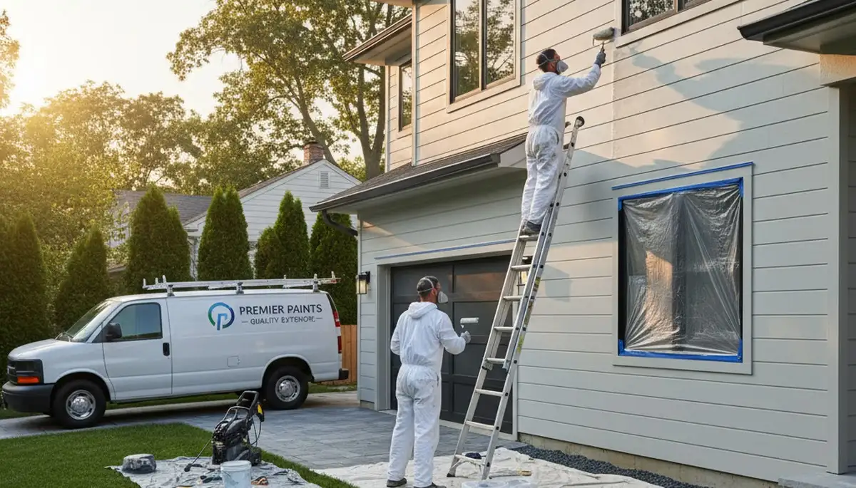 Professional siding painters coating coastal home exterior in Clearwater, FL for long-lasting protection
