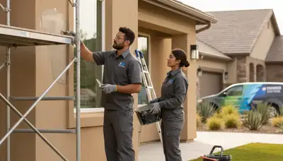 Professional stucco repair on Clearwater FL home exterior restoring cracks and coastal storm damage