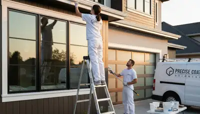 Professional trim and fascia painting on coastal home in Clearwater, FL by expert house painters