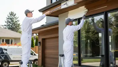 Professional trim and fascia painting on Clearwater FL home by expert house painters