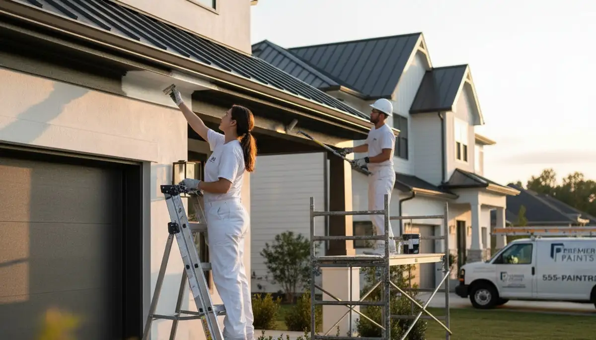 Professional trim and fascia painting on coastal home in Clearwater, FL by expert house painters