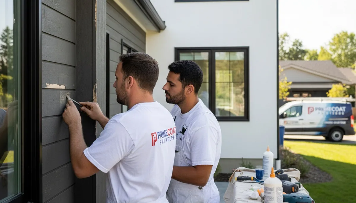 Professional wood rot repair on home siding in Clearwater FL by expert house painters and restoration team