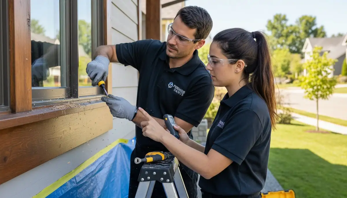 Professional wood rot repair on home siding by house painters in Clearwater, FL